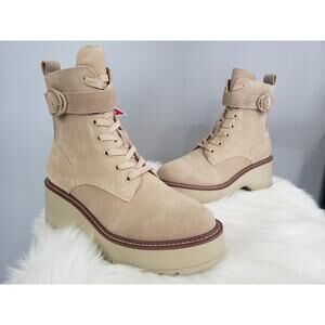 NEW SIZE 10‎ Blondo Goner Waterproof Combat Boots Platform Sand Suede Tan
